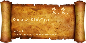 Kurutz Klára névjegykártya